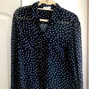 Equipment Navy Star Blouse